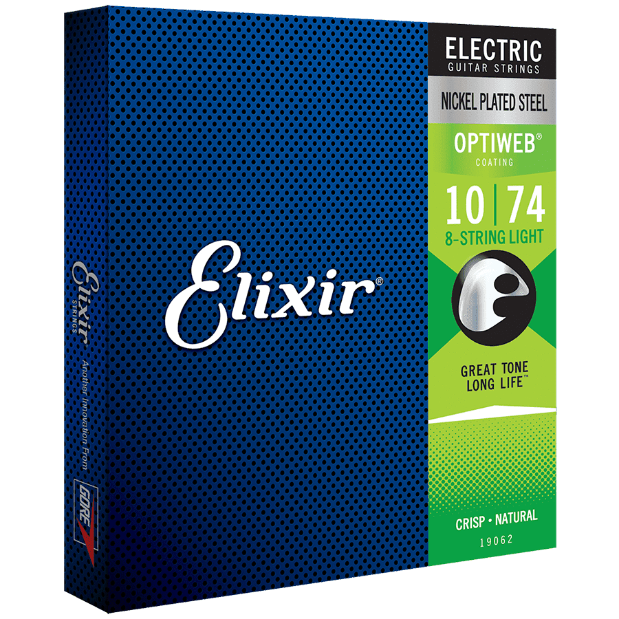 Elixir 19062 Optiweb 8-String Electric Light 10-74 Elixir Electric Guitar Strings