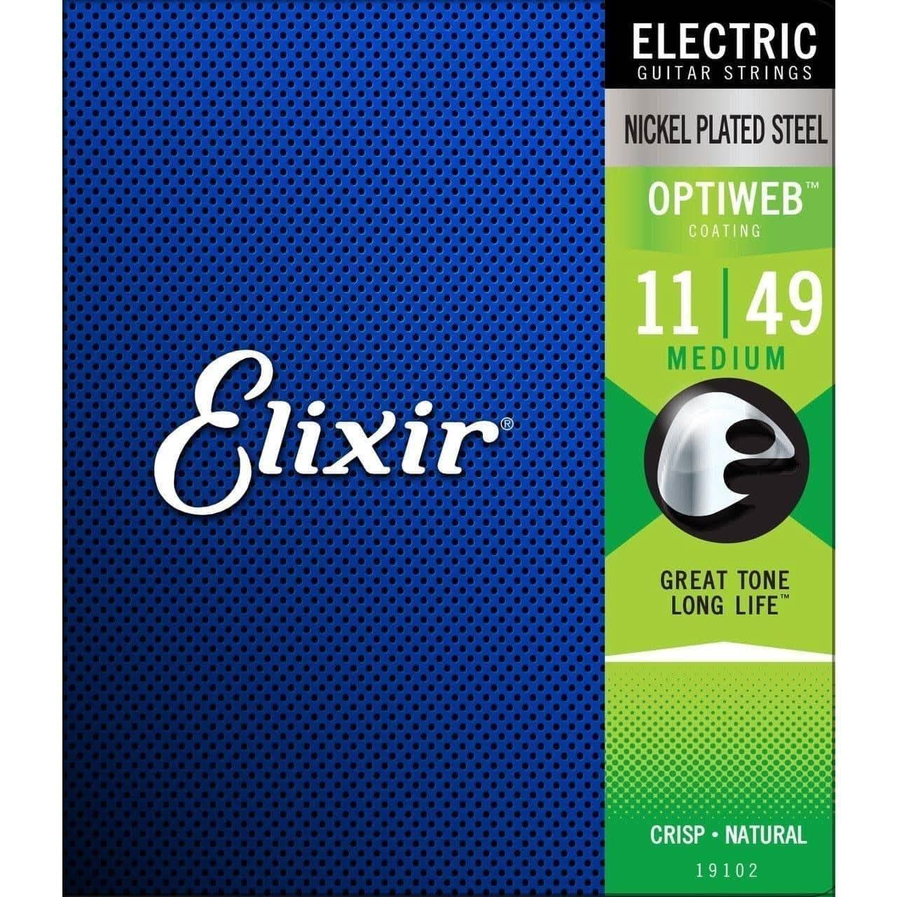 Elixir 19102 Optiweb Electric 11-49 Medium Elixir Electric Guitar Strings