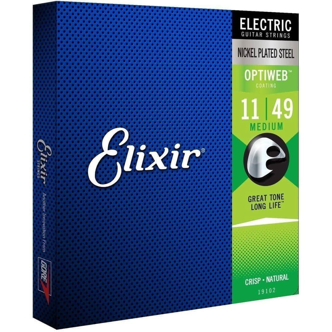 Elixir 19102 Optiweb Electric 11-49 Medium Elixir Electric Guitar Strings