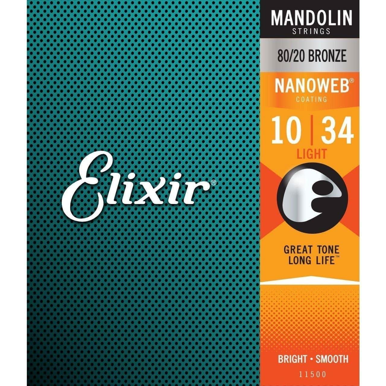 Elixir 11500 Nanoweb Mandolin Light 10-34 Elixir Mandolin Strings