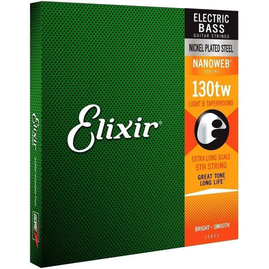 Elixir 15433 Nanoweb Single Bass Medium B .130TW XLong Elixir Single Bass String Electric