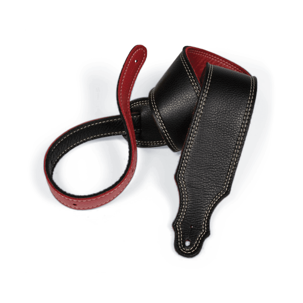 Franklin 2.5" 3-Ply Reversible Glove Leather Strap Black / Red Franklin Straps