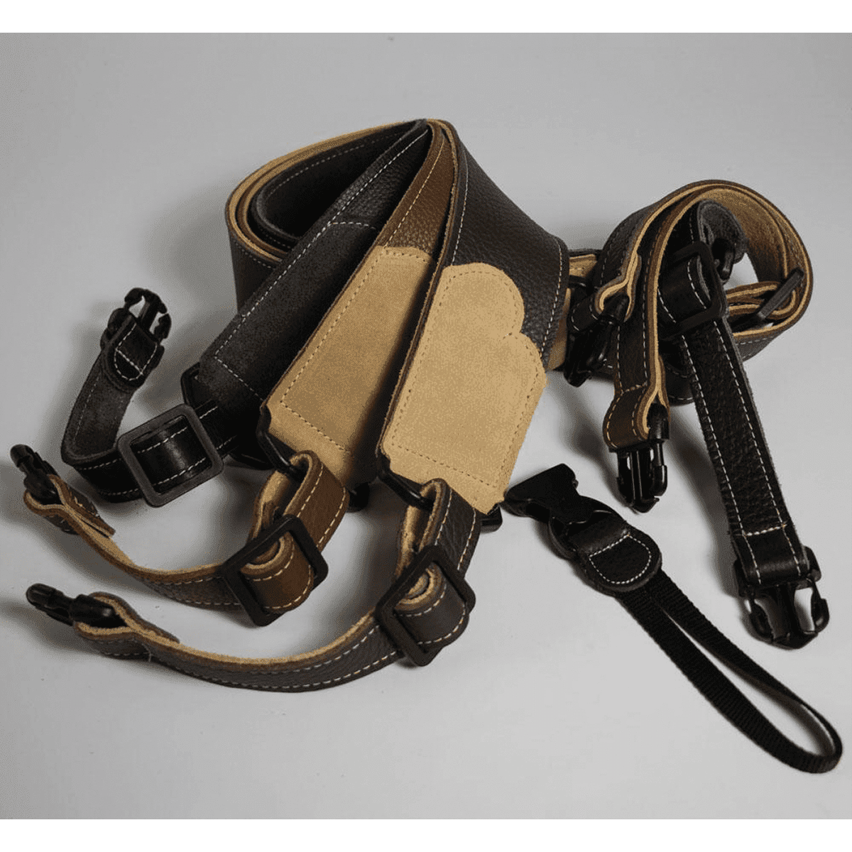 Franklin 2.5" Banjo Black Glove Leather with Suede End Strap Franklin Straps