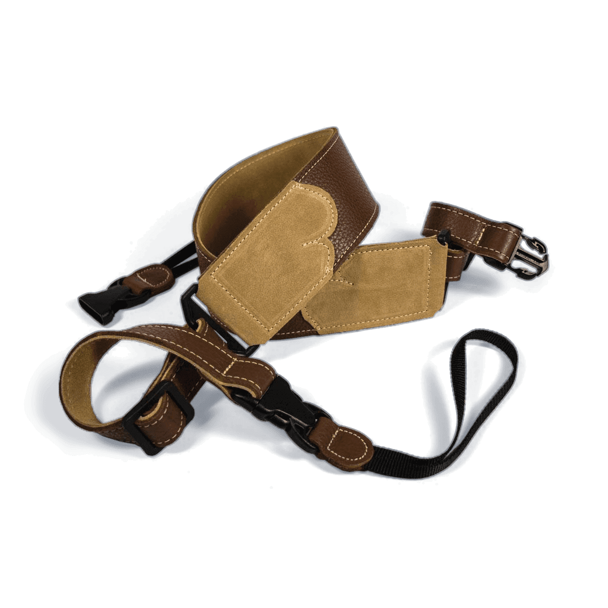 Franklin 2.5" Banjo Caramel Glove Leather with Suede End Strap Franklin Straps