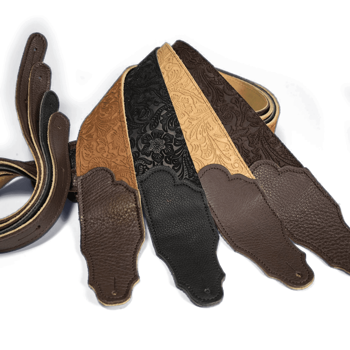 Franklin 2.5" Embossed Suede/Chocolate End Tab Strap Franklin Straps