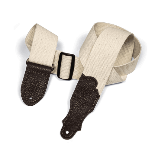Franklin 2" Natural Cotton Strap with Pebbled Chocolate Glove Leather End Tab Franklin Straps