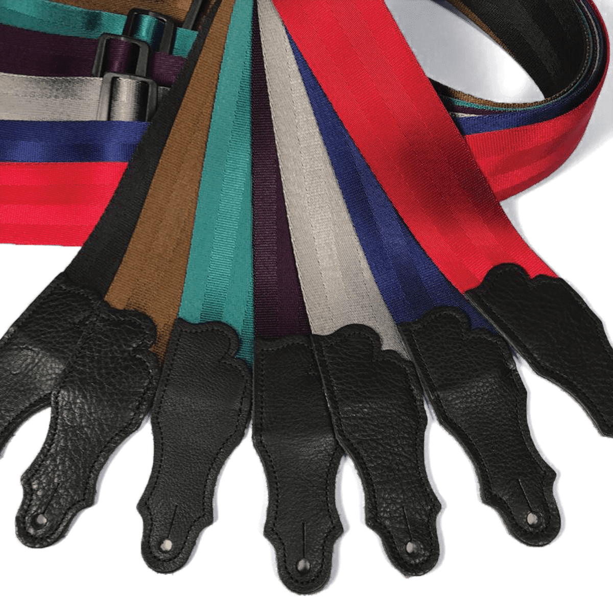 Franklin 2" Purple Aviator Seat Belt Strap with Pebbled Glove Leather End Tab Franklin Straps