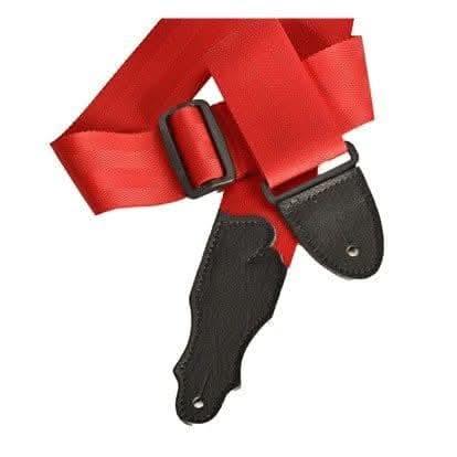 Franklin 2" Red Aviator Seat Belt Strap with Pebbled Glove Leather End Tab Franklin Straps