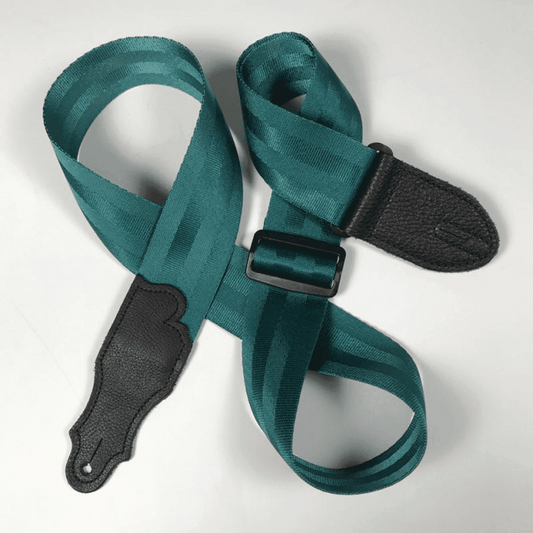 Franklin 2" Teal Aviator Seat Belt Strap with Pebbled Glove Leather End Tab Franklin Straps