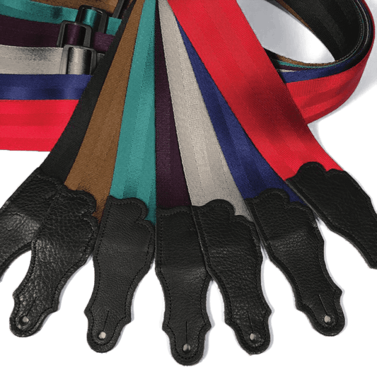 Franklin 2" Teal Aviator Seat Belt Strap with Pebbled Glove Leather End Tab Franklin Straps