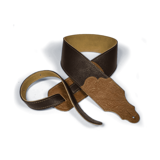 Franklin 3" Chocolate Glove Leather with Tooled Caramel Ends Franklin Straps