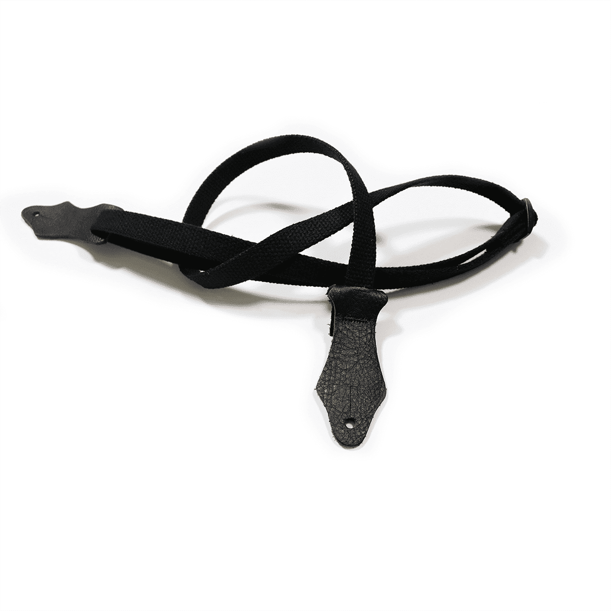 Franklin 5/8" Black Cotton Ukulele Strap with Black Glove Leather End UK2-BK Franklin Straps