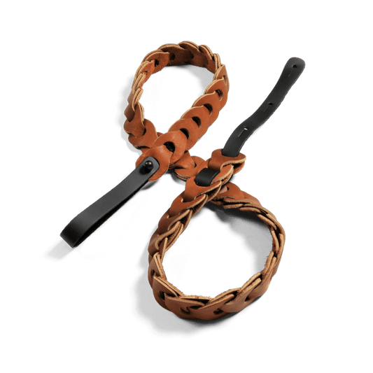 Franklin Mandolin Strap Handmade Link Design Caramel with Black ends Franklin Straps