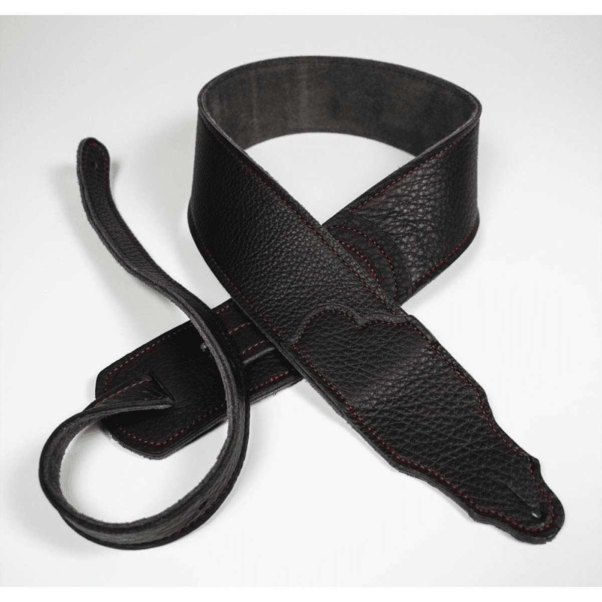 Franklin Original 2.5" Black Glove Leather with Red Stitching
