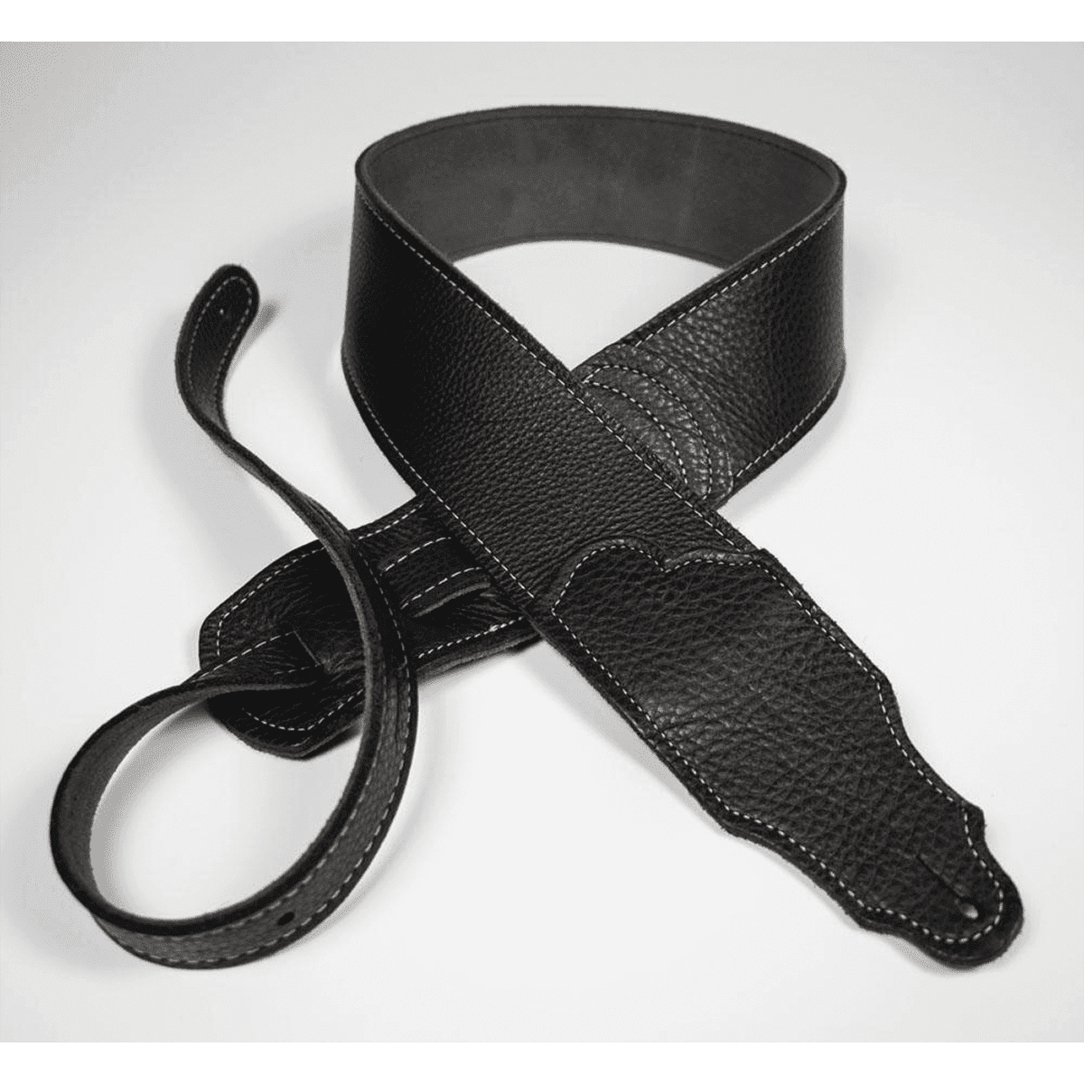 Franklin Original 2.5" Black Glove Leather with Silver Stitching Franklin Straps