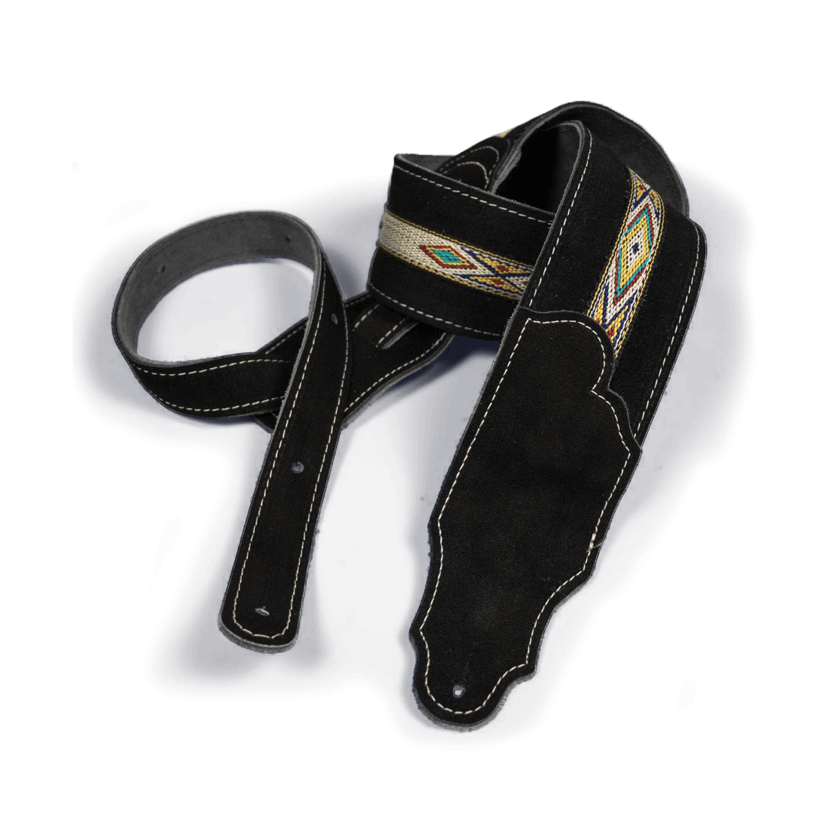 Franklin Southwest 2.5" Black Suede with Hitch Weave & Natural Stitching Franklin Straps