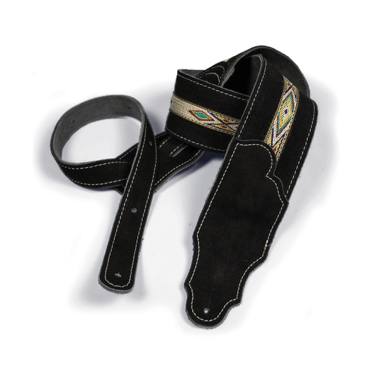Franklin Southwest 2.5" Black Suede with Hitch Weave & Natural Stitching Franklin Straps