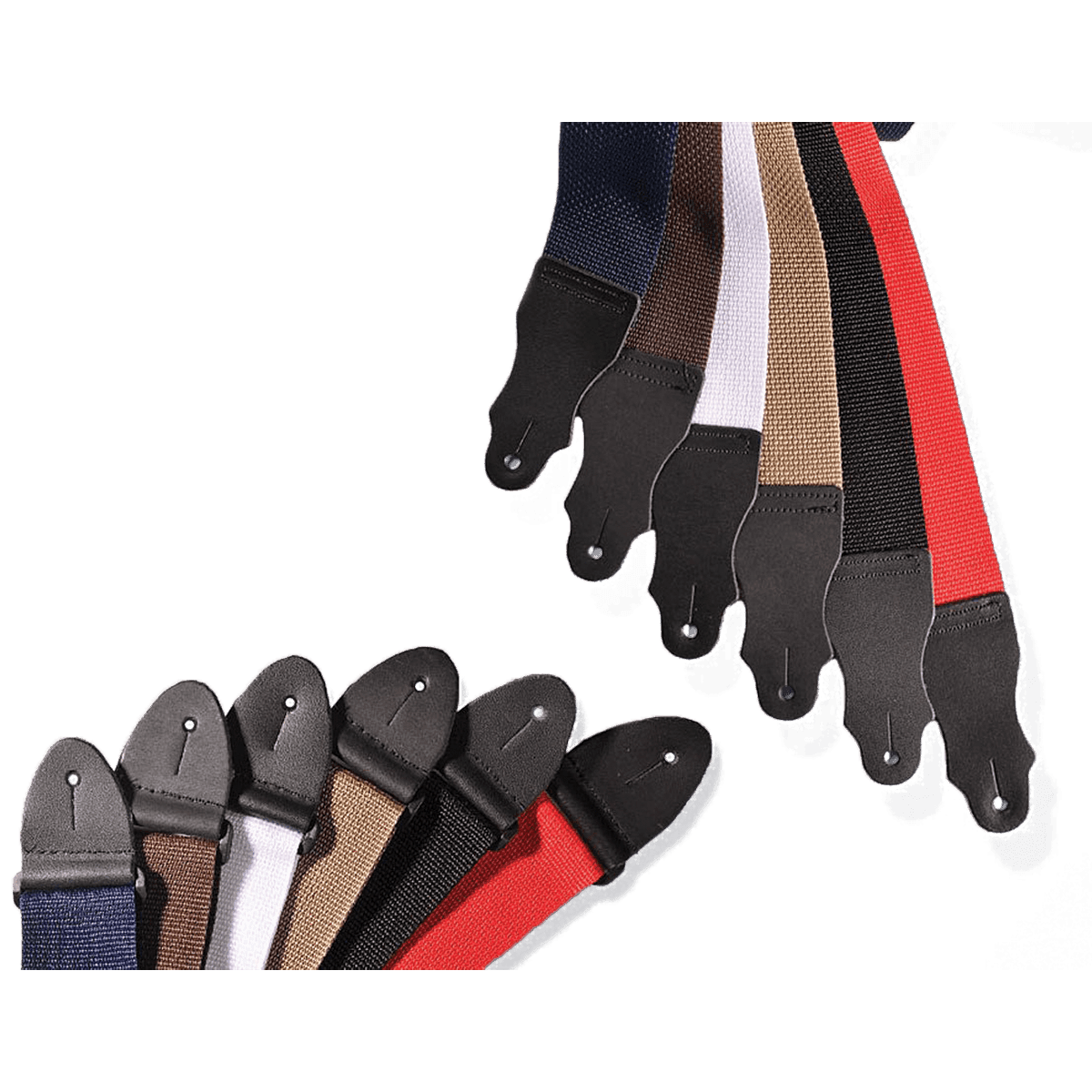 Franklin Tan Poly Web Strap with Single Ply Black Leather End Tab Franklin Straps