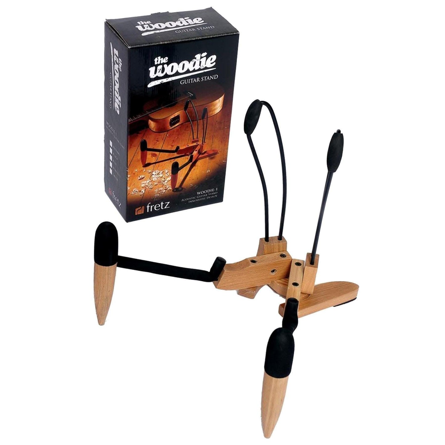 Fretz 'Woodie 1' Wooden Folding Acoustic Guitar Stand Natural Fretz Stands & Hangers
