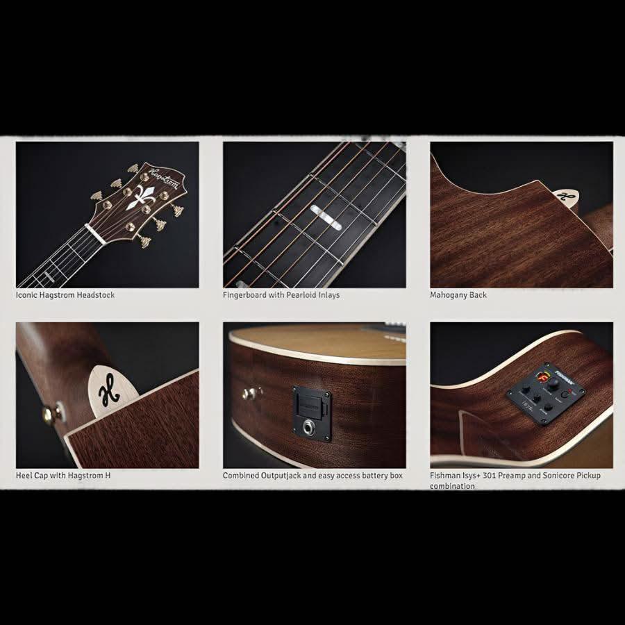 Hagstrom Mora II Series Concert AC/EL Guitar with Cutaway in Natural Hagstrom Guitars Acoustic Guitars