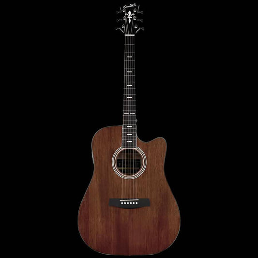 Hagstrom Mora II Series Dreadnought AC/EL Guitar with Cutaway in Natural Hagstrom Guitars Acoustic Guitars
