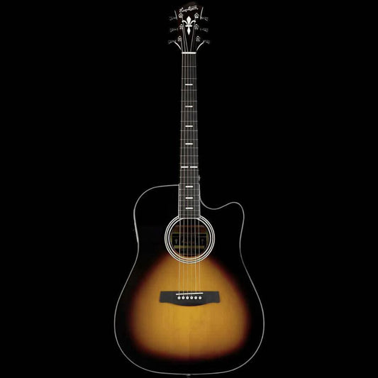 Hagstrom Siljan II Series Dreadnought AC/EL Guitar with Cutaway in Tobacco Sunburst Hagstrom Guitars Acoustic Guitars