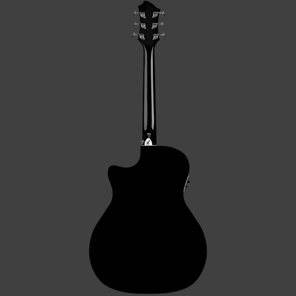 Hagstrom Siljan II Series Grand Auditorium AC/EL Guitar with Cutaway in Black Gloss Hagstrom Guitars Acoustic Guitars