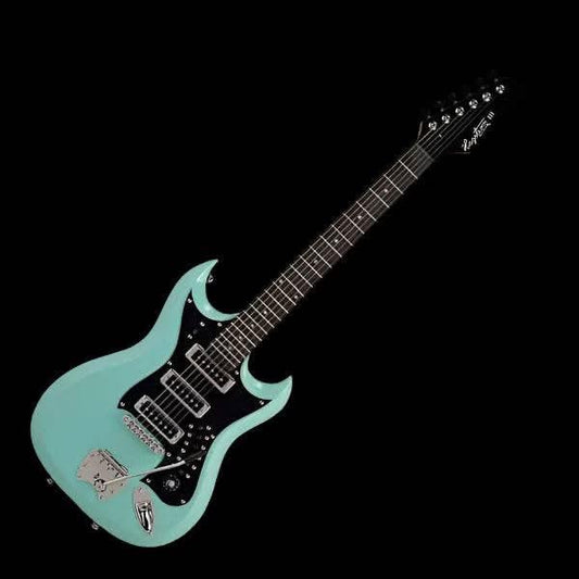 Hagstrom H-III Retroscape Guitar in Aged Sky Blue Hagstrom Guitars Electric Guitars