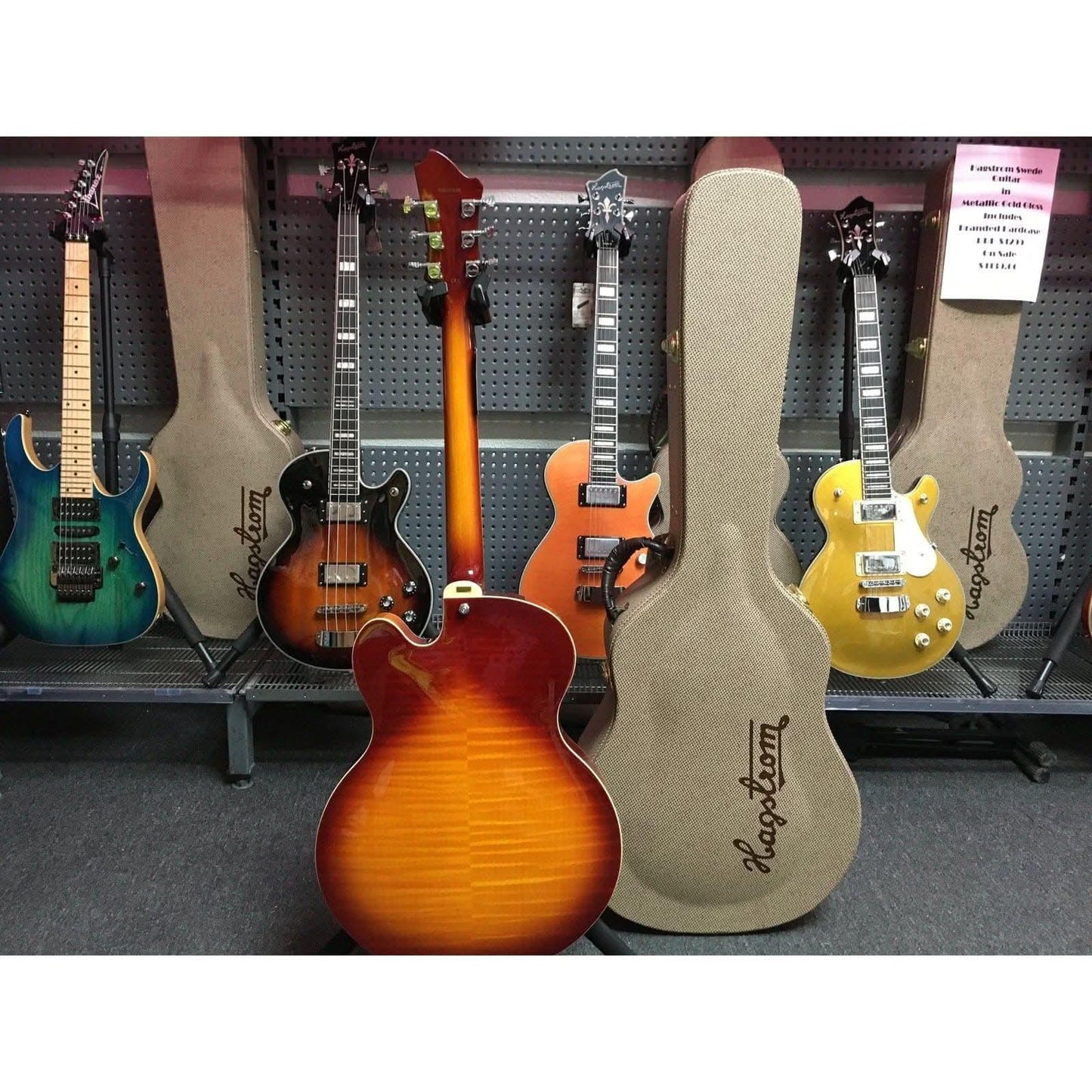 Hagstrom HJ800 Hollow Body Guitar in Vintage Sunburst Hagstrom Guitars Hollow Body Guitars