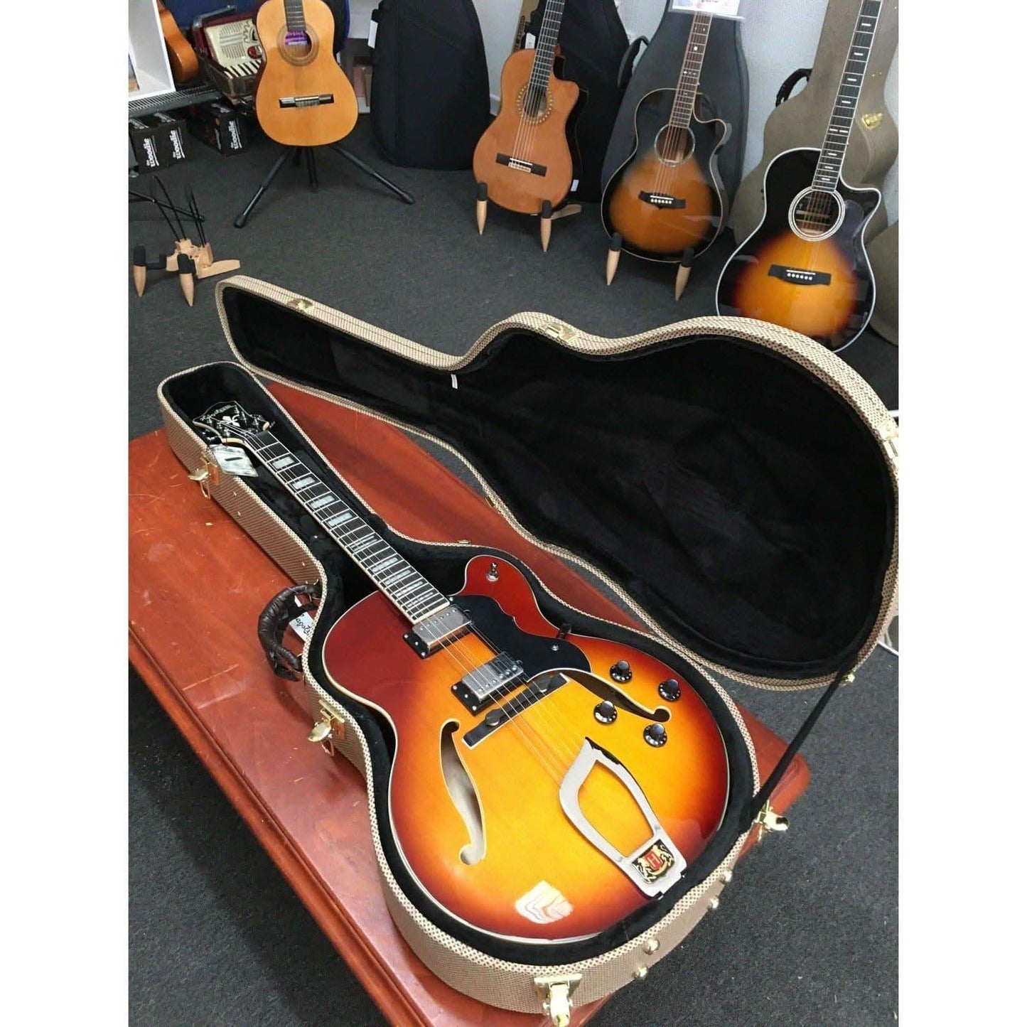 Hagstrom HJ800 Hollow Body Guitar in Vintage Sunburst Hagstrom Guitars Hollow Body Guitars