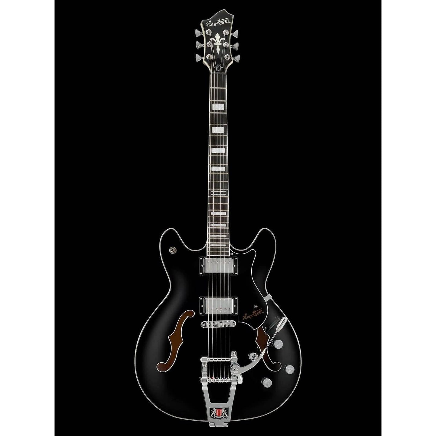 Hagstrom Tremar HJ500 Hollow Body Guitar in Black Gloss
