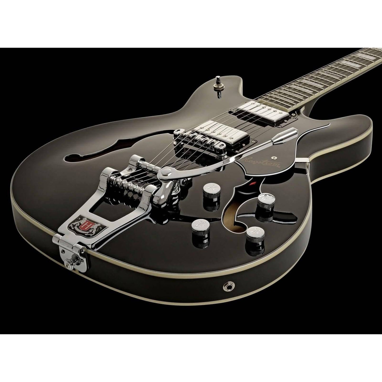 Hagstrom Tremar HJ500 Hollow Body Guitar in Black Gloss