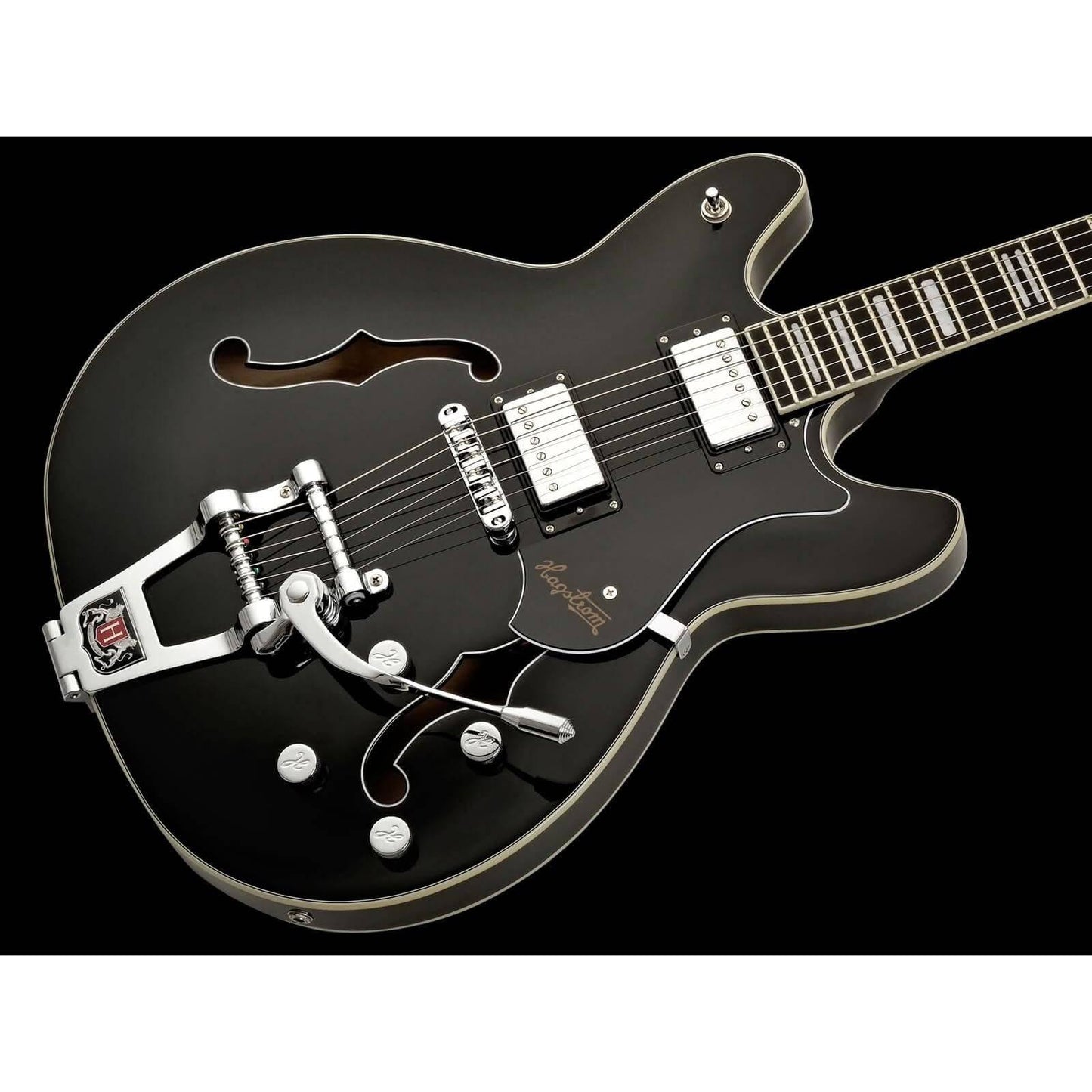 Hagstrom Tremar HJ500 Hollow Body Guitar in Black Gloss