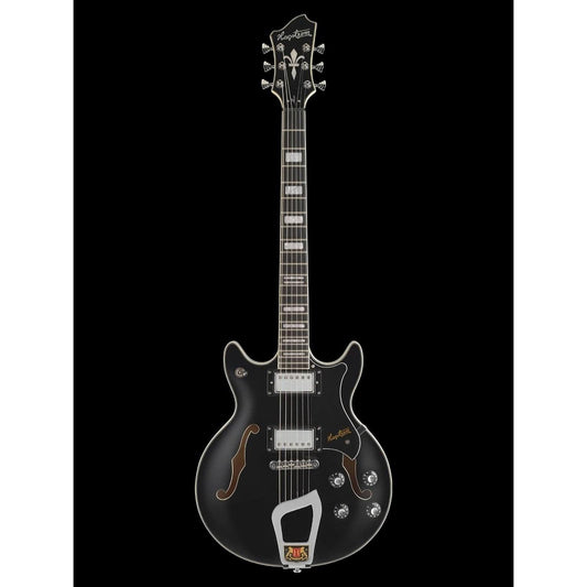 Hagstrom Alvar Semi-Hollow Guitar in Black Gloss Hagstrom Guitars Semi-Hollow Guitars
