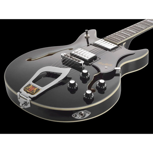 Hagstrom Alvar Semi-Hollow Guitar in Black Gloss Hagstrom Guitars Semi-Hollow Guitars