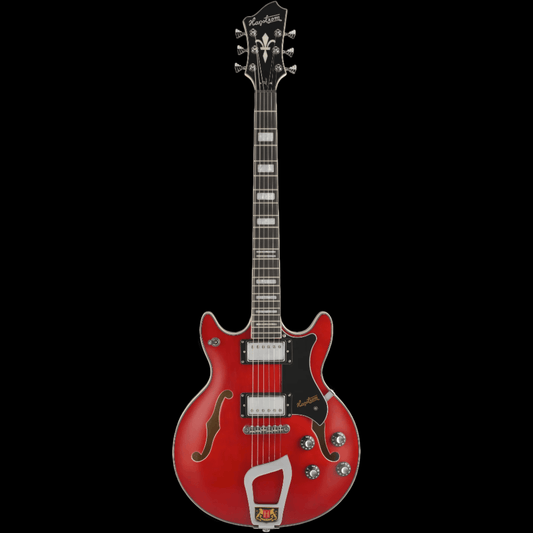 Hagstrom Alvar Semi-Hollow Guitar in Wild Cherry Transparent Gloss Hagstrom Guitars Semi-Hollow Guitars