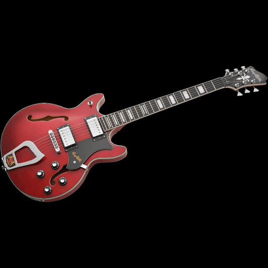 Hagstrom Alvar Semi-Hollow Guitar in Wild Cherry Transparent Gloss Hagstrom Guitars Semi-Hollow Guitars