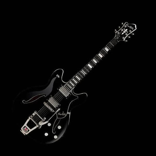Hagstrom Tremar Viking Deluxe Semi-Hollow Guitar in Black Gloss Hagstrom Guitars Semi-Hollow Guitars