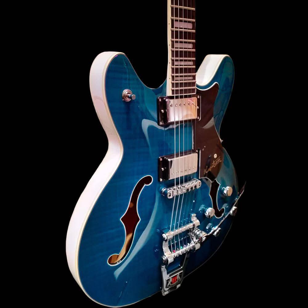 Hagstrom Tremar Viking Deluxe Semi-Hollow Guitar in Cloudy Seas Hagstrom Guitars Semi-Hollow Guitars