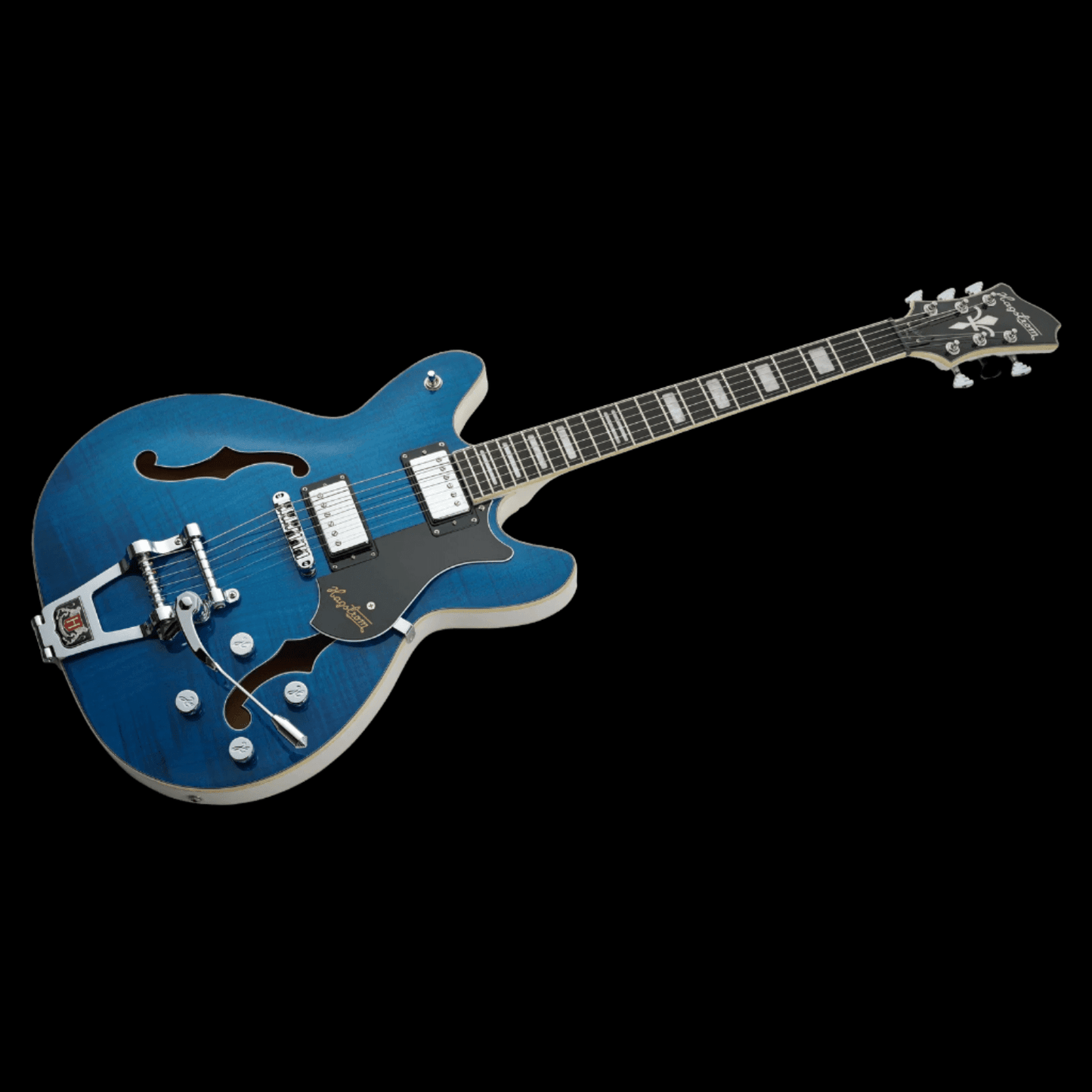 Hagstrom Tremar Viking Deluxe Semi-Hollow Guitar in Cloudy Seas Hagstrom Guitars Semi-Hollow Guitars