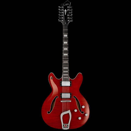 Hagstrom Viking Deluxe 12 String Semi-Hollow Guitar in Wild Cherry Transparent Gloss Hagstrom Guitars Semi-Hollow Guitars