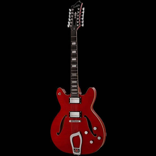 Hagstrom Viking Deluxe 12 String Semi-Hollow Guitar in Wild Cherry Transparent Gloss Hagstrom Guitars Semi-Hollow Guitars