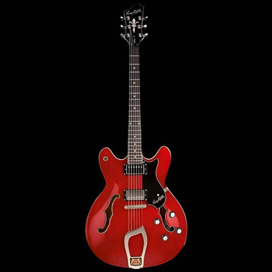 Hagstrom Viking Semi-Hollow Guitar in Wild Cherry Transparent Gloss Hagstrom Guitars Semi-Hollow Guitars