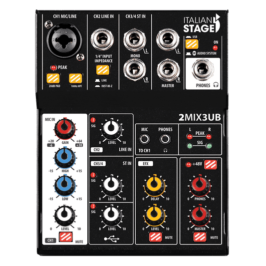 Italian Stage 2MIX3UB Stereo Mixer Italian Stage Mixer
