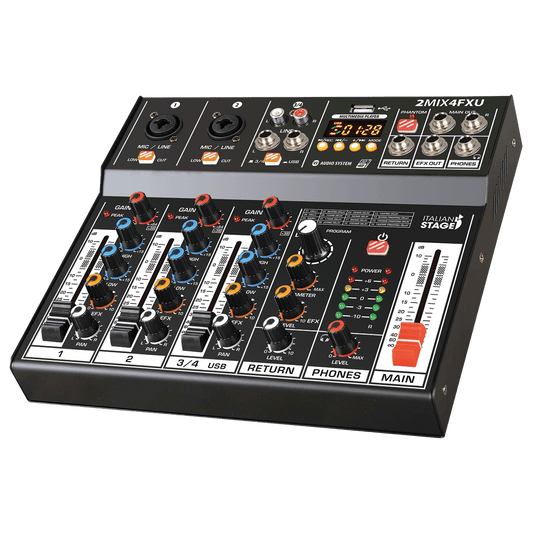 Italian Stage 2MIX4FXU 4-Channel Stereo Mixer Italian Stage Mixer