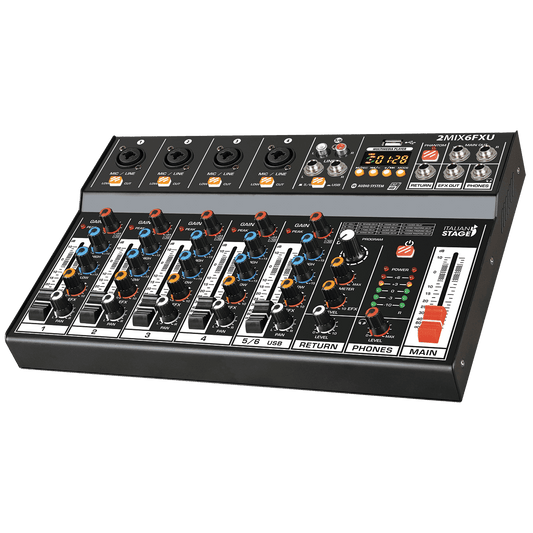 Italian Stage 2MIX6FXU 6-Channel Stereo Mixer Italian Stage Mixer