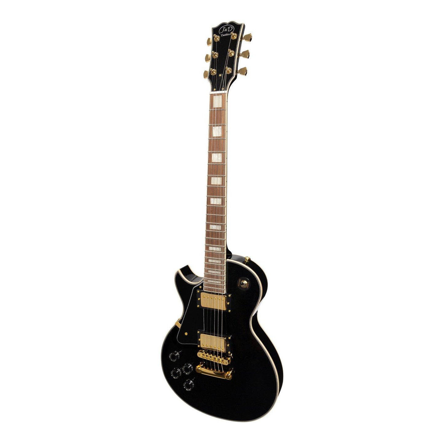 J&D Luthiers Left Handed LP-Custom Style Electric Guitar Black J&D Luthiers Electric Guitars