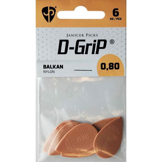 Janicek D-Grip Balkan Nylon Pick in Cream 0.80mm - 6pk Janicek Picks Picks