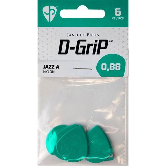 Janicek D-Grip Jazz-A Series Pick in Turquoise 0.88mm - 6pk Janicek Picks Picks