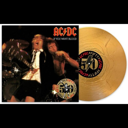 AC/DC - If You Want Blood You've Got It 50th Anniversary Edition, Gold Color Vinyl Record ACDC